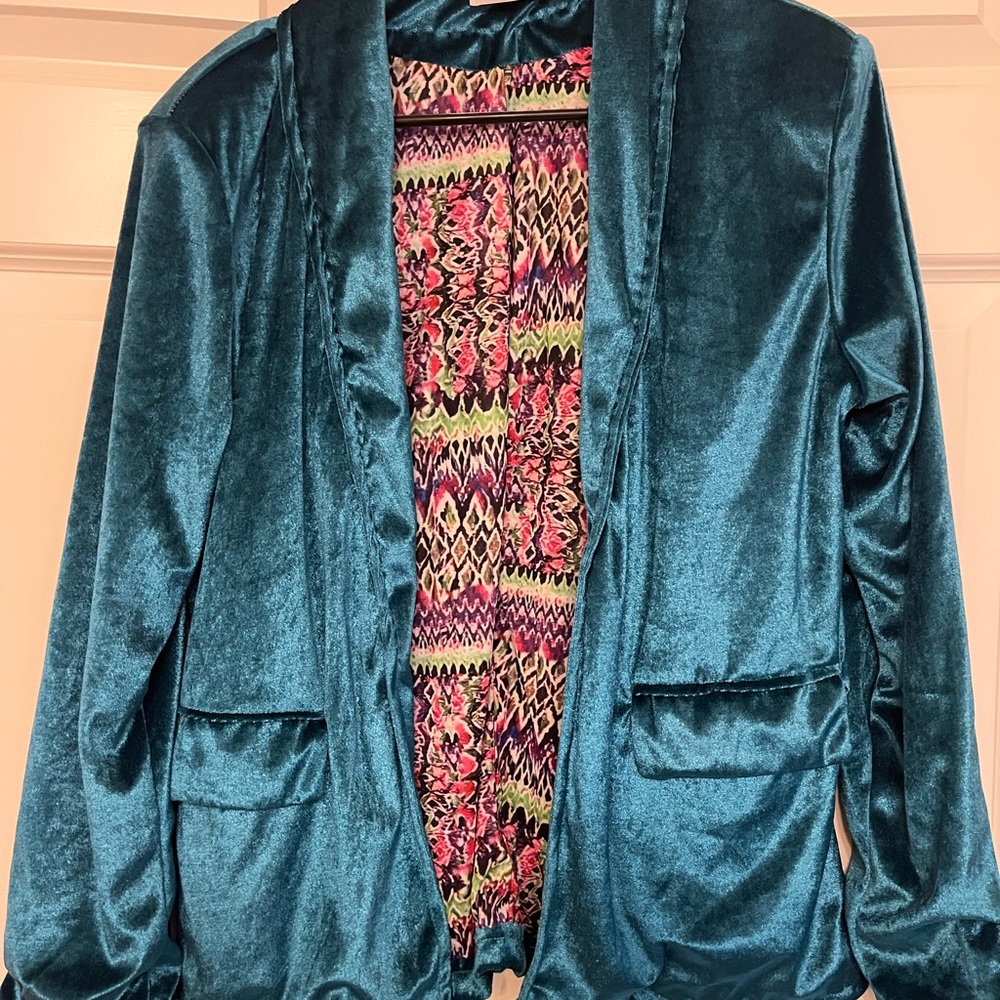 Teal Velvet Women's Jacket